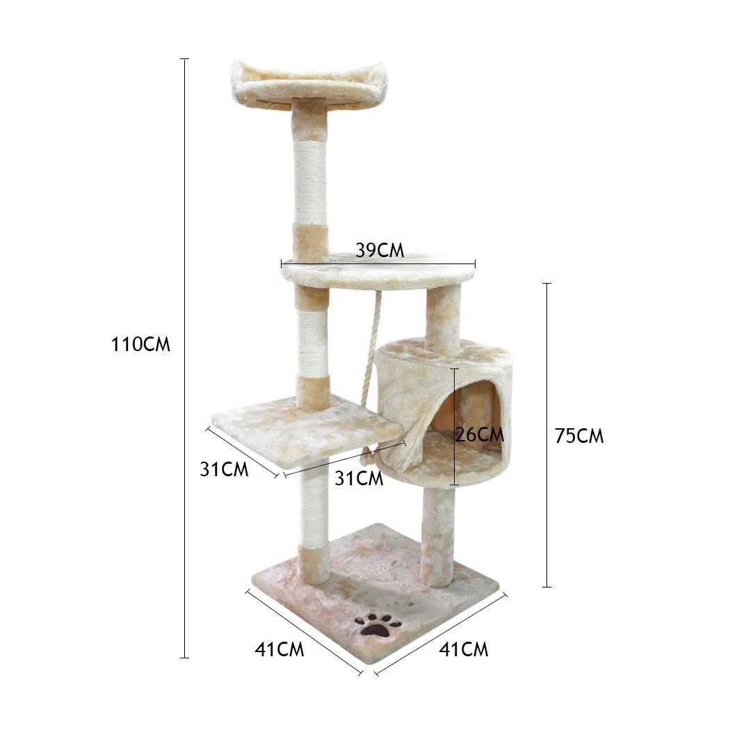 1.1M Cat Scratching Post Tree-Cream