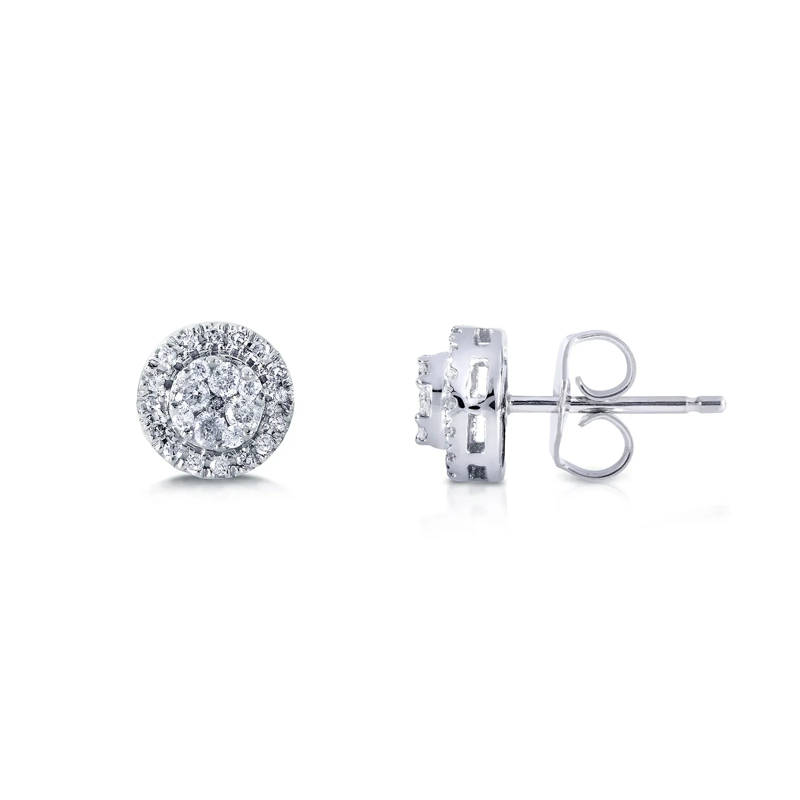 1/4ct.tw Round Cluster Diamond Studs