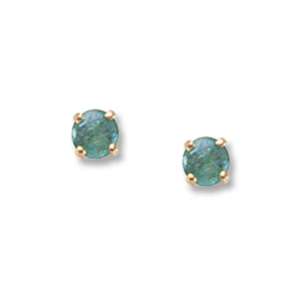 14k Gold Gemstone Stud Earrings