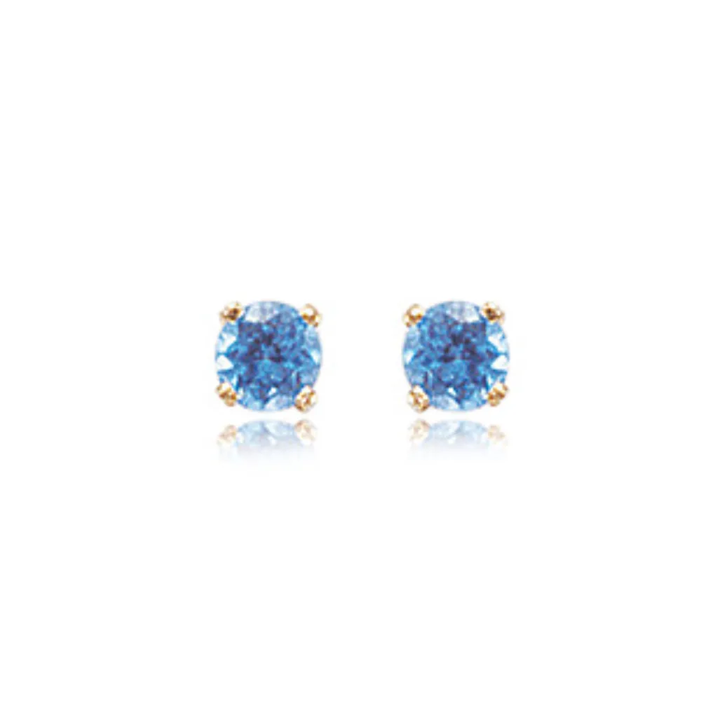 14k Gold Gemstone Stud Earrings