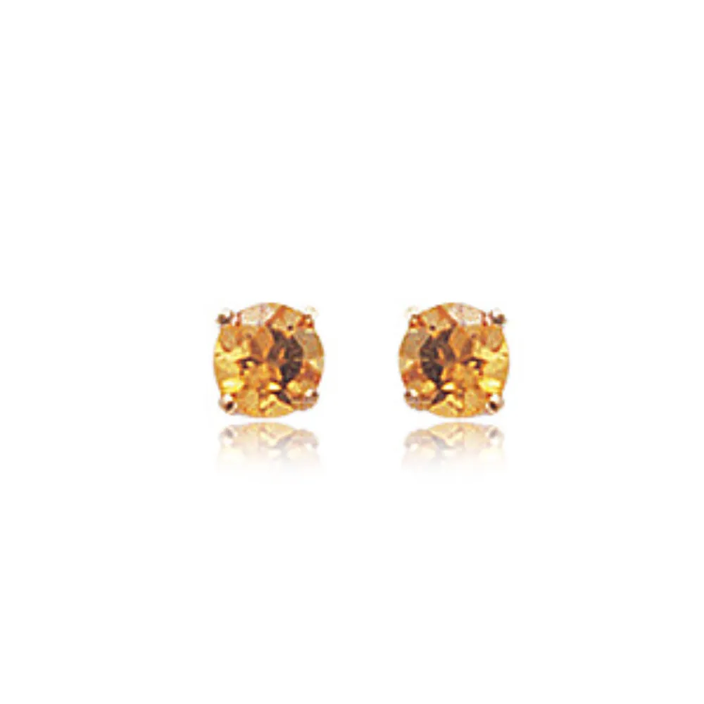 14k Gold Gemstone Stud Earrings