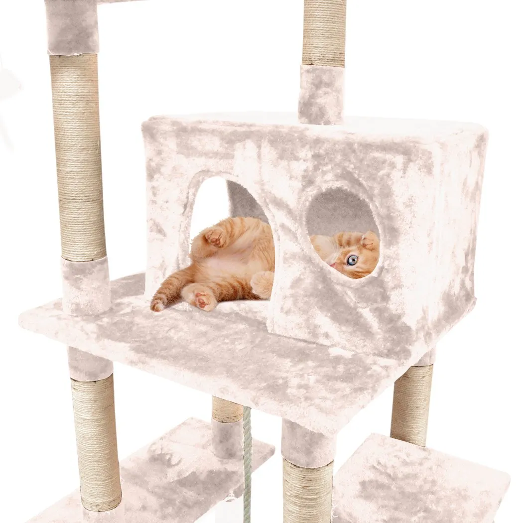 1.83M Cat Scratching Post Tree House Dark Cream