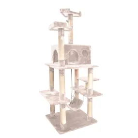 1.83M Cat Scratching Post Tree House Dark Cream