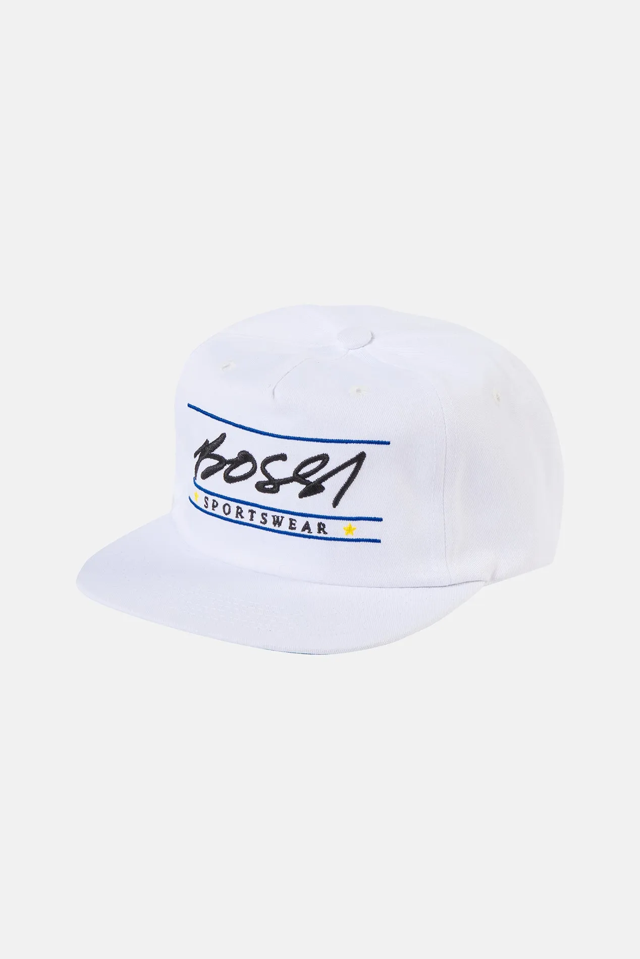 3 Bar / 2 Star Hat White