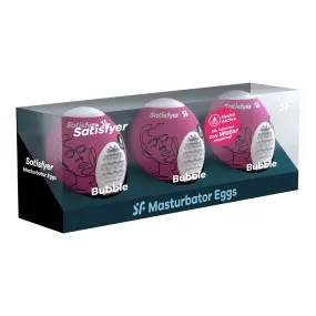 3 Pc Set Masturbator Egg - Bubble - Violet