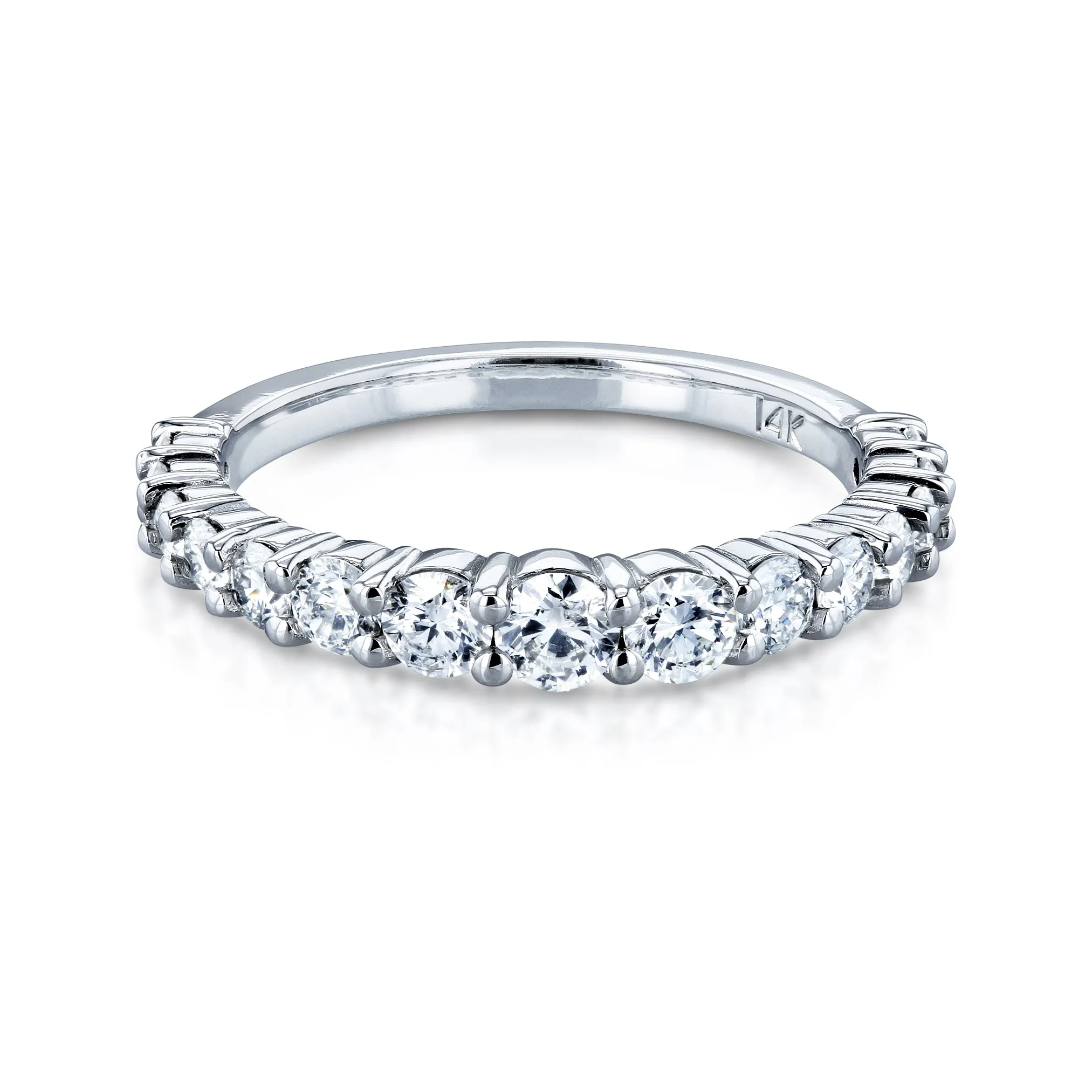 3/4 Carat TDW Graduated Diamond Wedding Band in 14k White Gold