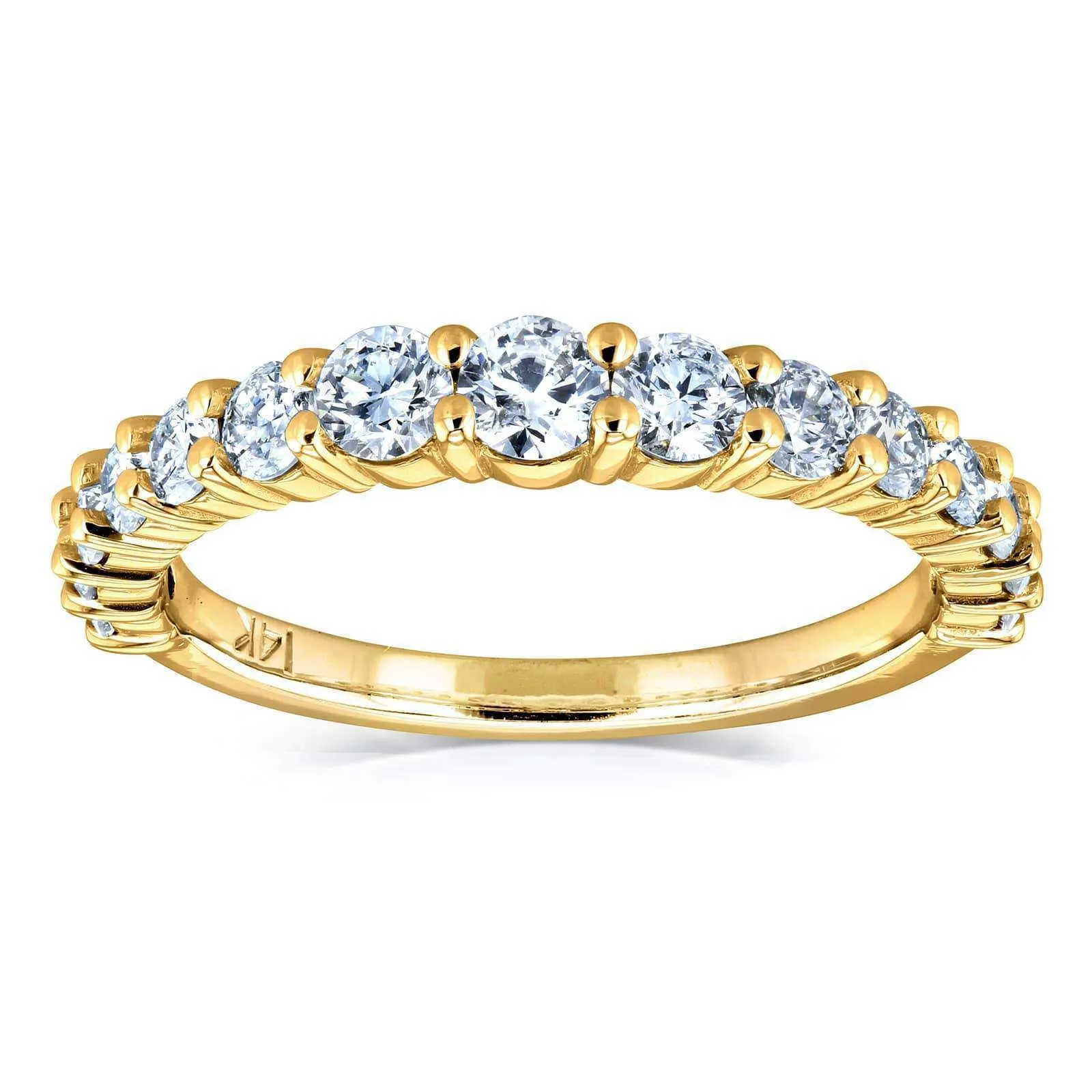 3/4 Carat TDW Graduated Diamond Wedding Band in 14k Yellow Gold