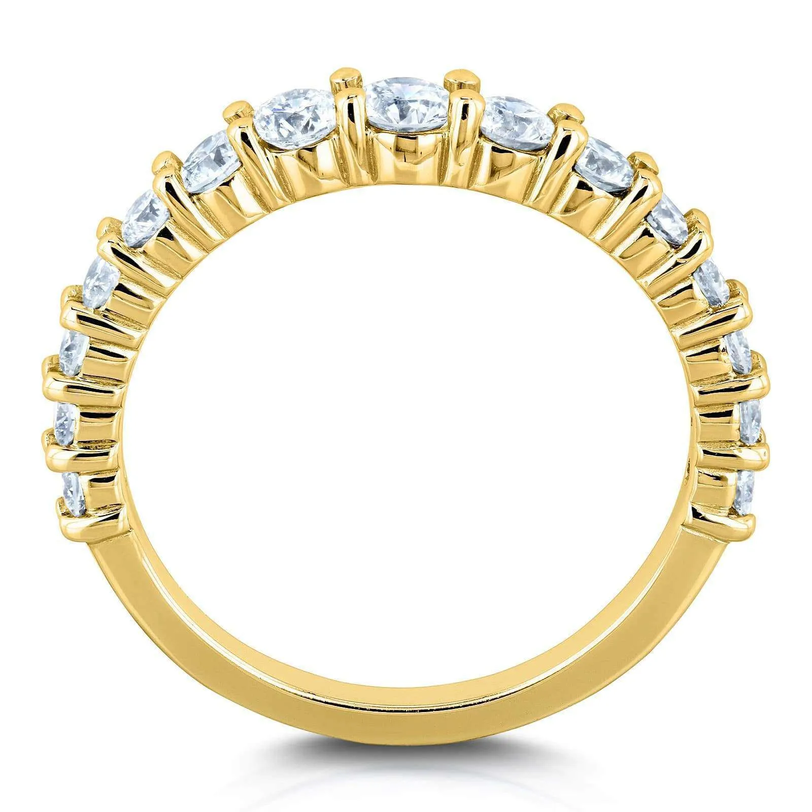 3/4 Carat TDW Graduated Diamond Wedding Band in 14k Yellow Gold