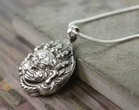 3/4 inch Sterling Silver Mahakala Pendant