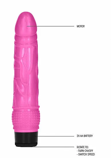 8 Inch Thin Realistic Dildo Vibe - Pink