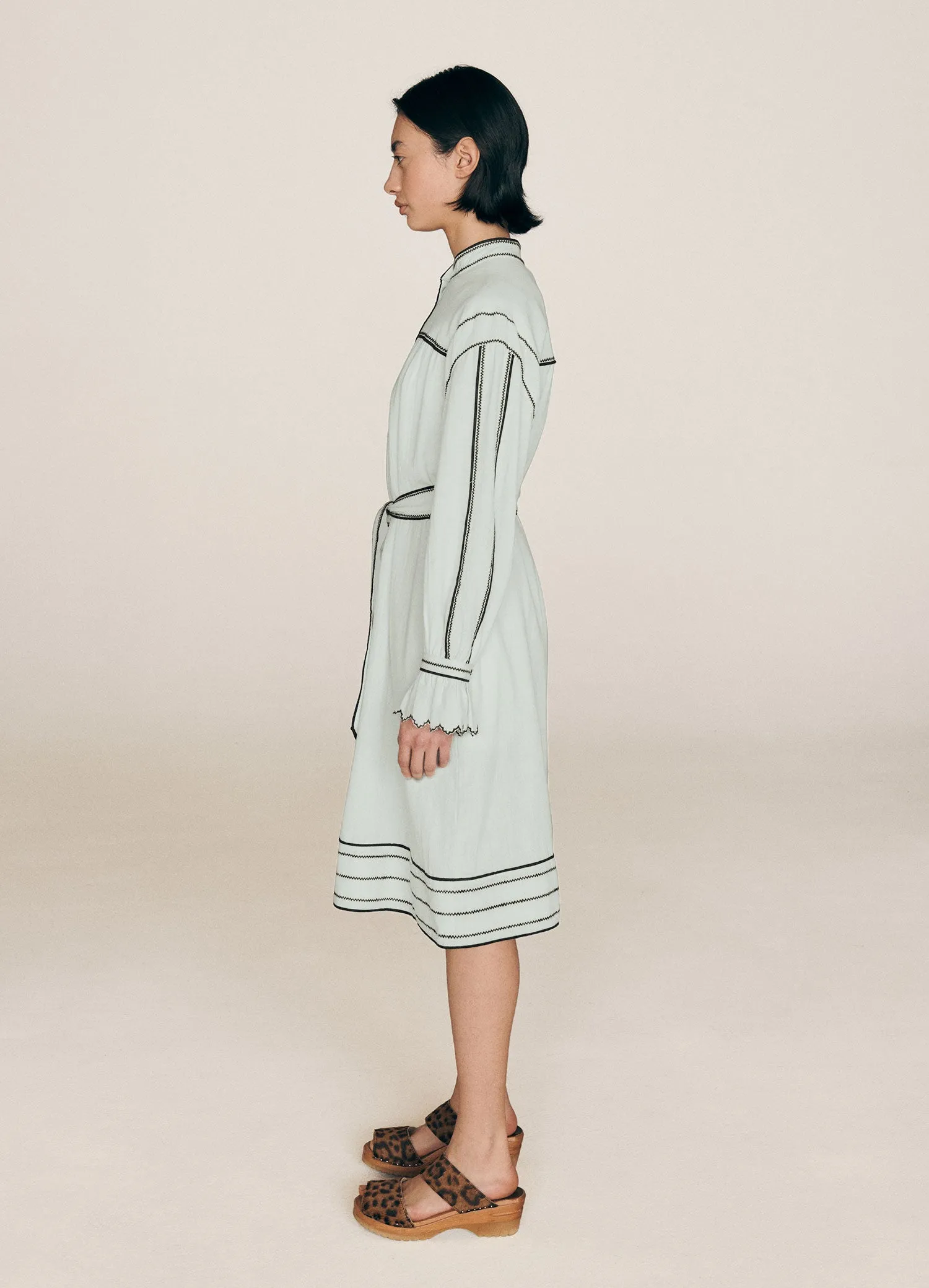 Abery Cotton Linen Belted Dress