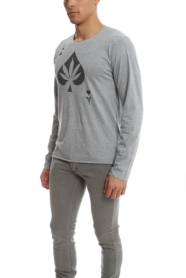 Ace Leaf Long Sleeve Tee Grey