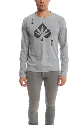 Ace Leaf Long Sleeve Tee Grey