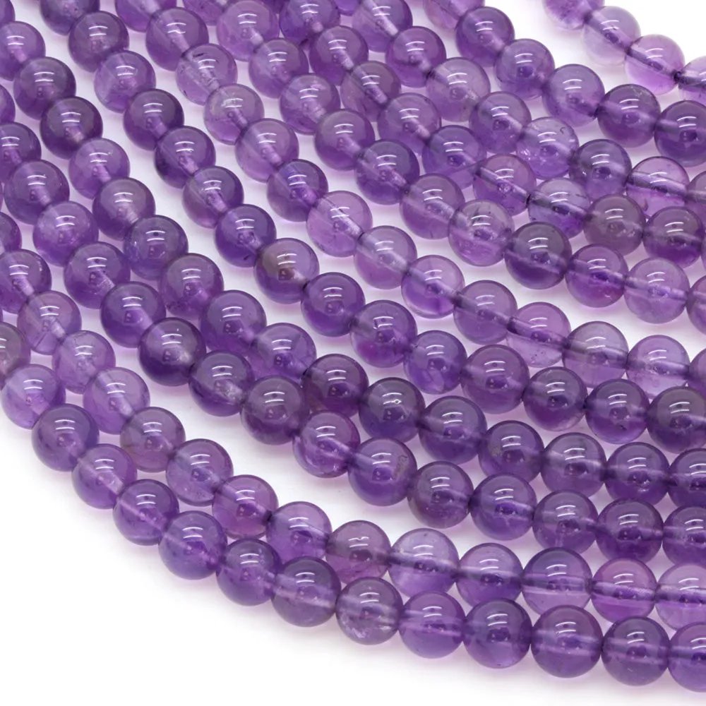 Amethyst Rounds 6mm - 35cm Strand