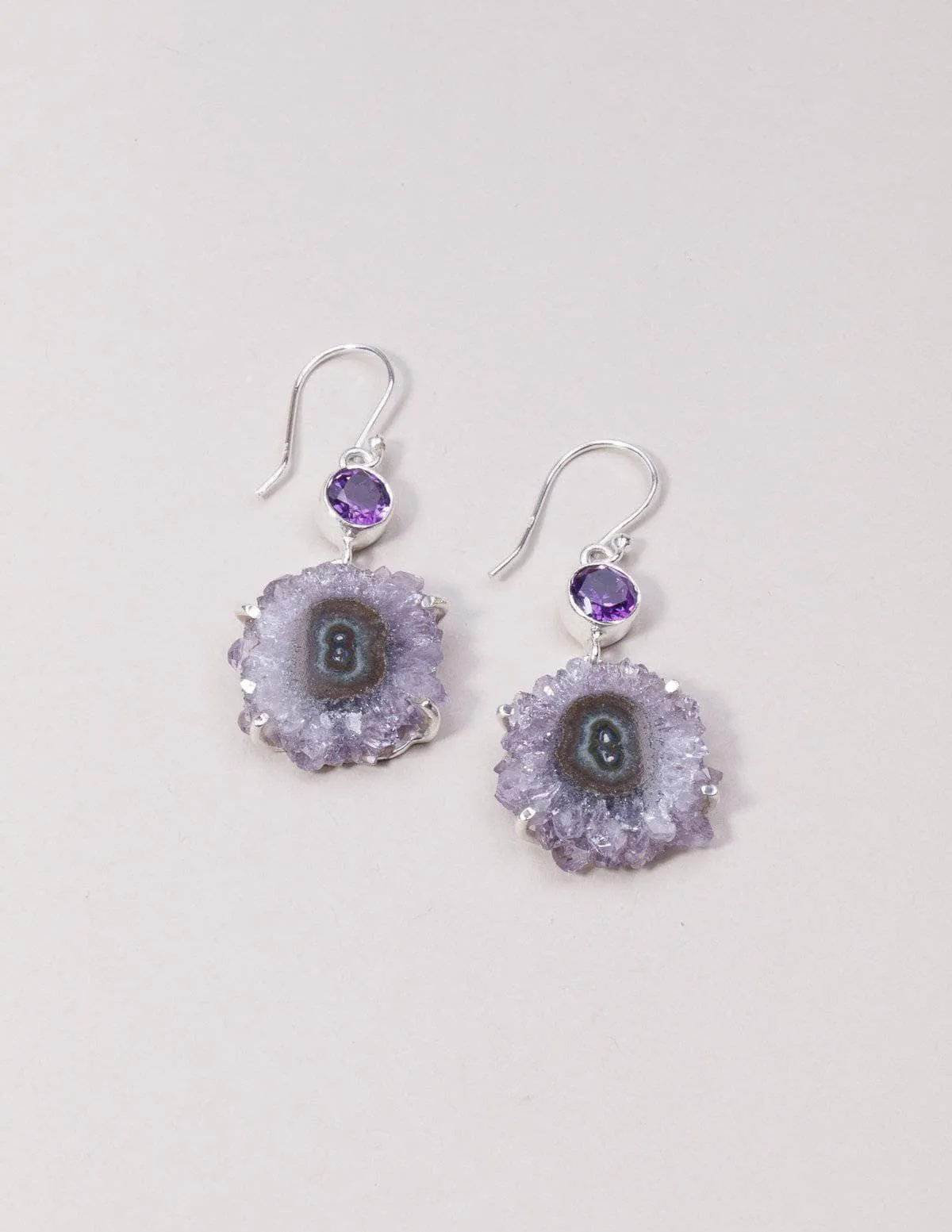 Amethyst Stalactite Earrings - One Of A Kind