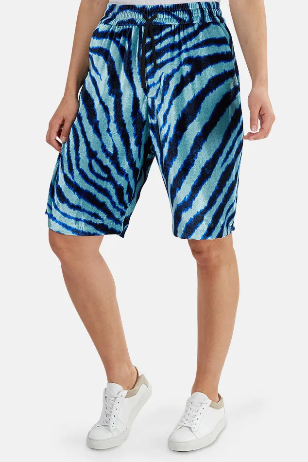 Baggy Short Teal Zebra