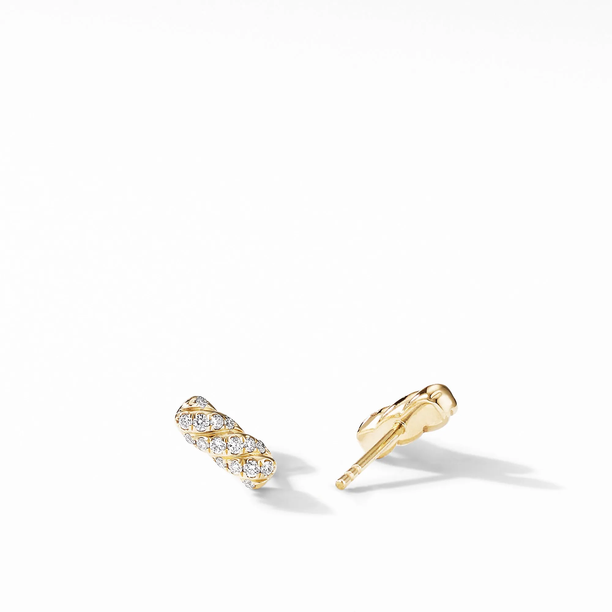 Barrels Stud Earrings in 18K Yellow Gold with Diamonds