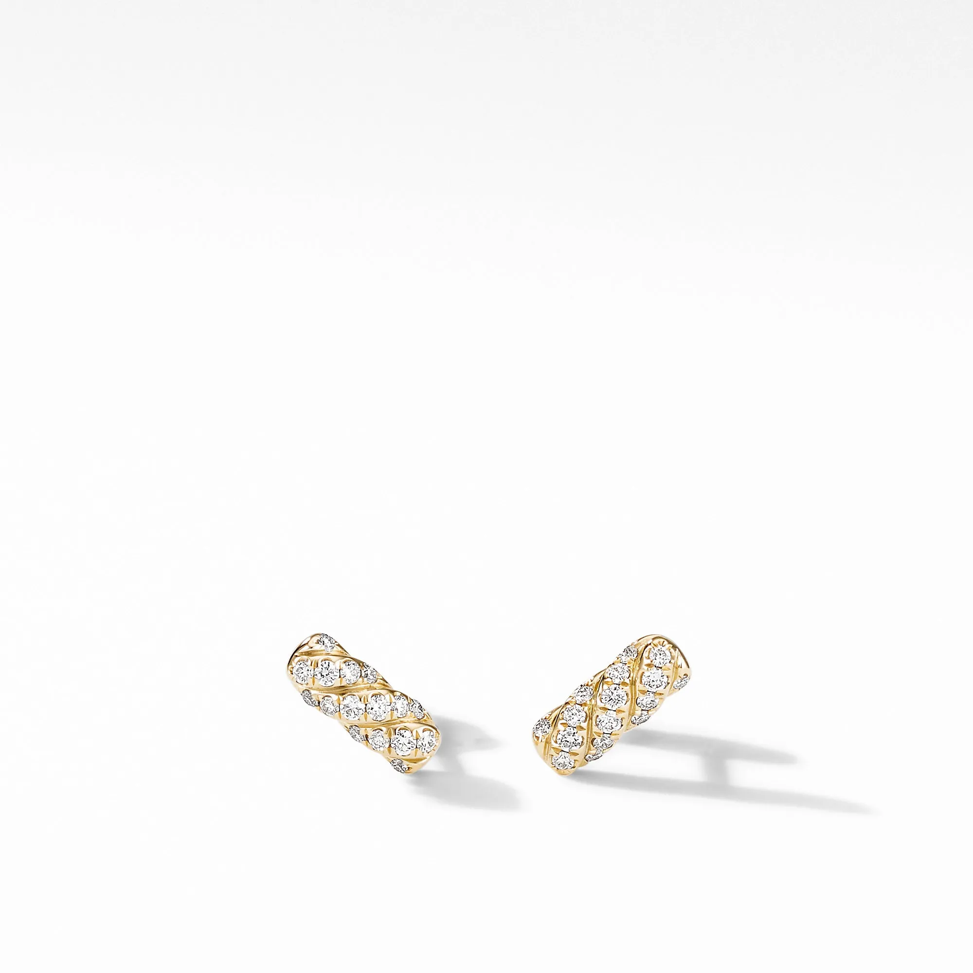 Barrels Stud Earrings in 18K Yellow Gold with Diamonds