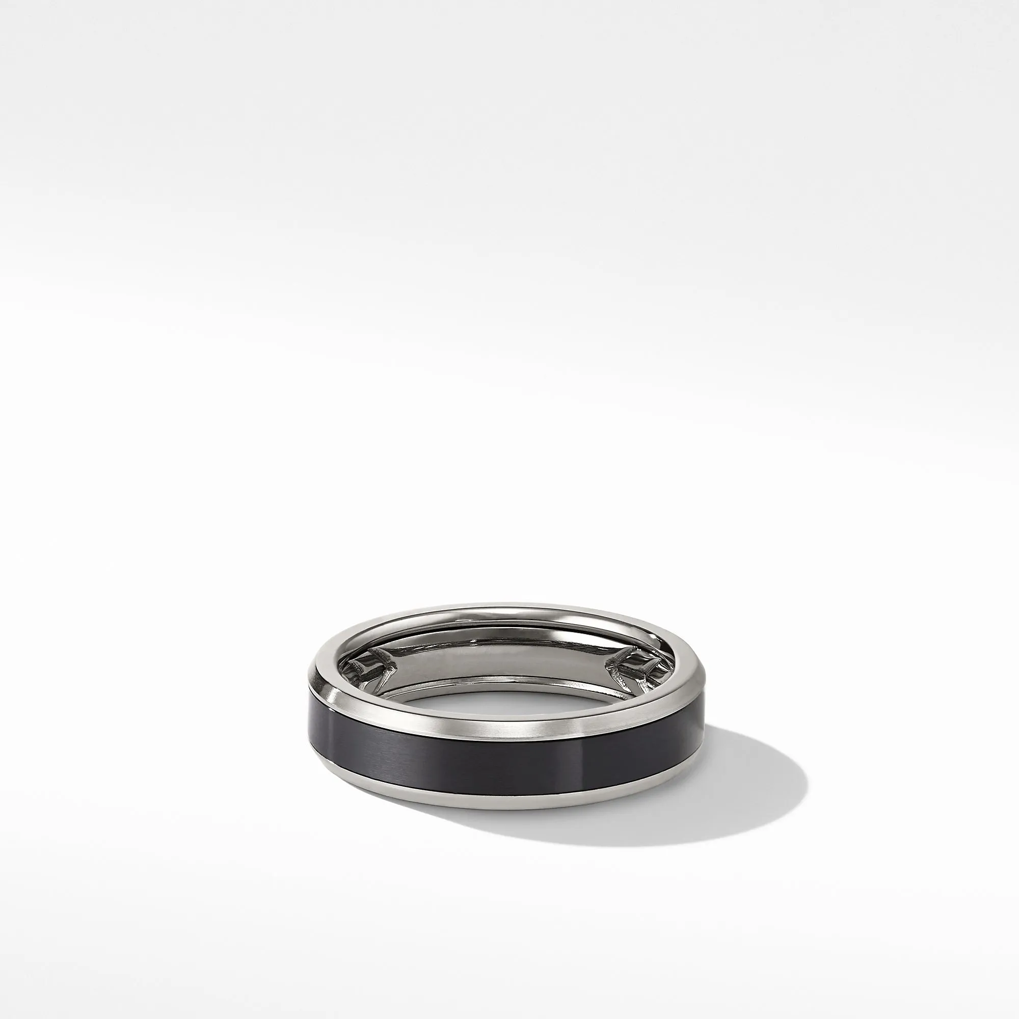 Beveled Band Ring in Grey Titanium with Black Titanium