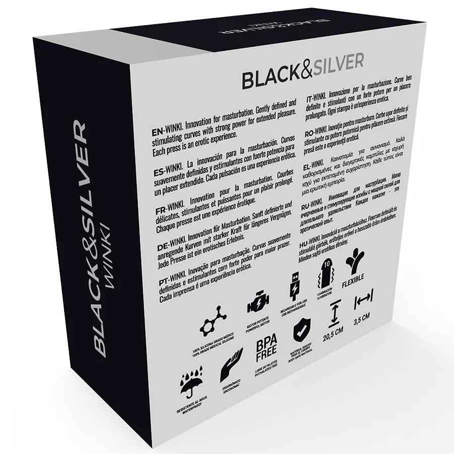 Black & Silver Winki Stimulating Masturbator Black