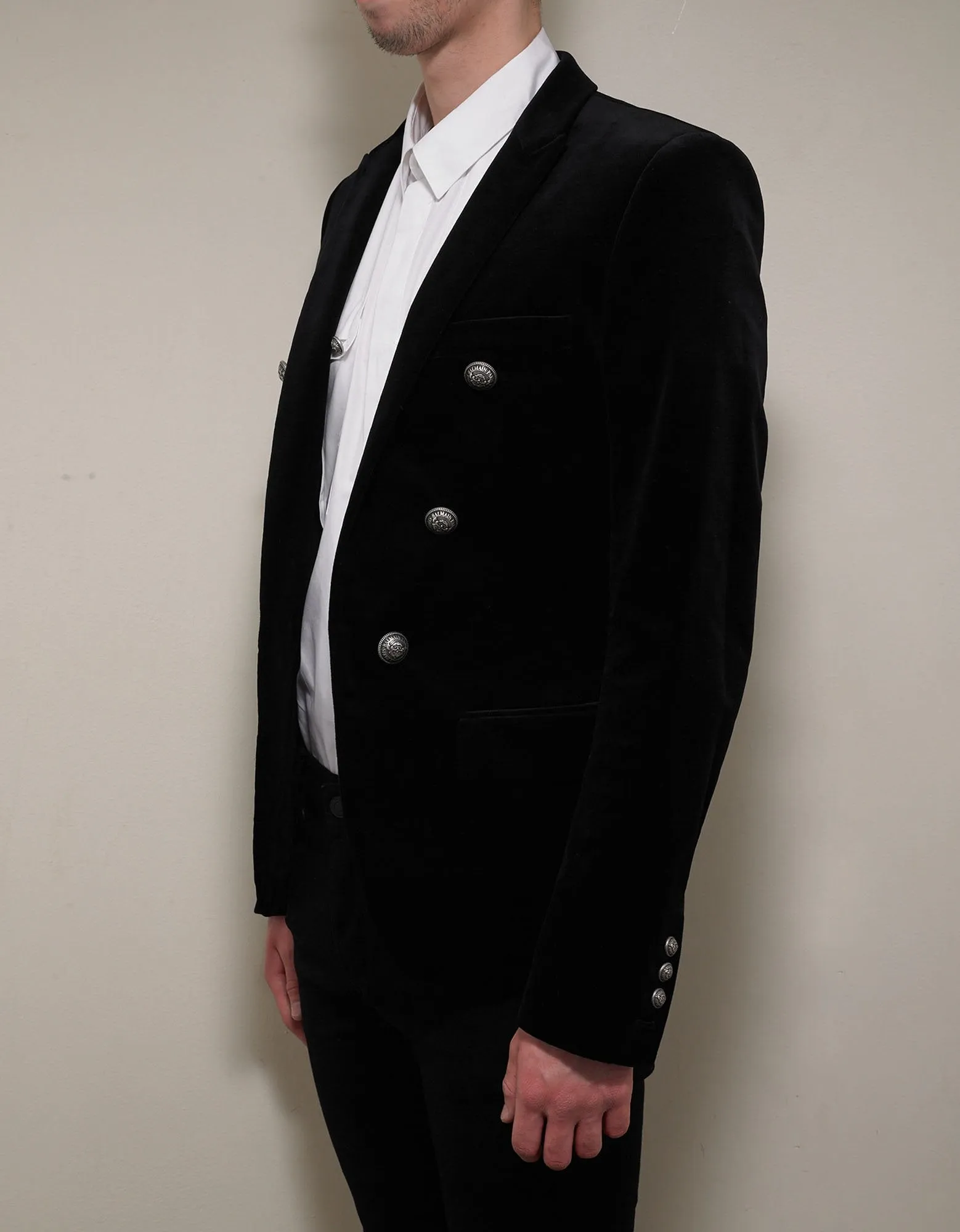 Black Velvet 6 Button Blazer -