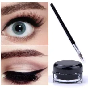 Black Waterproof Eyeliner cream Make Up Beauty Comestics Long-lasting Eye Liner gel Makeup Tools for eyeshadow with brush