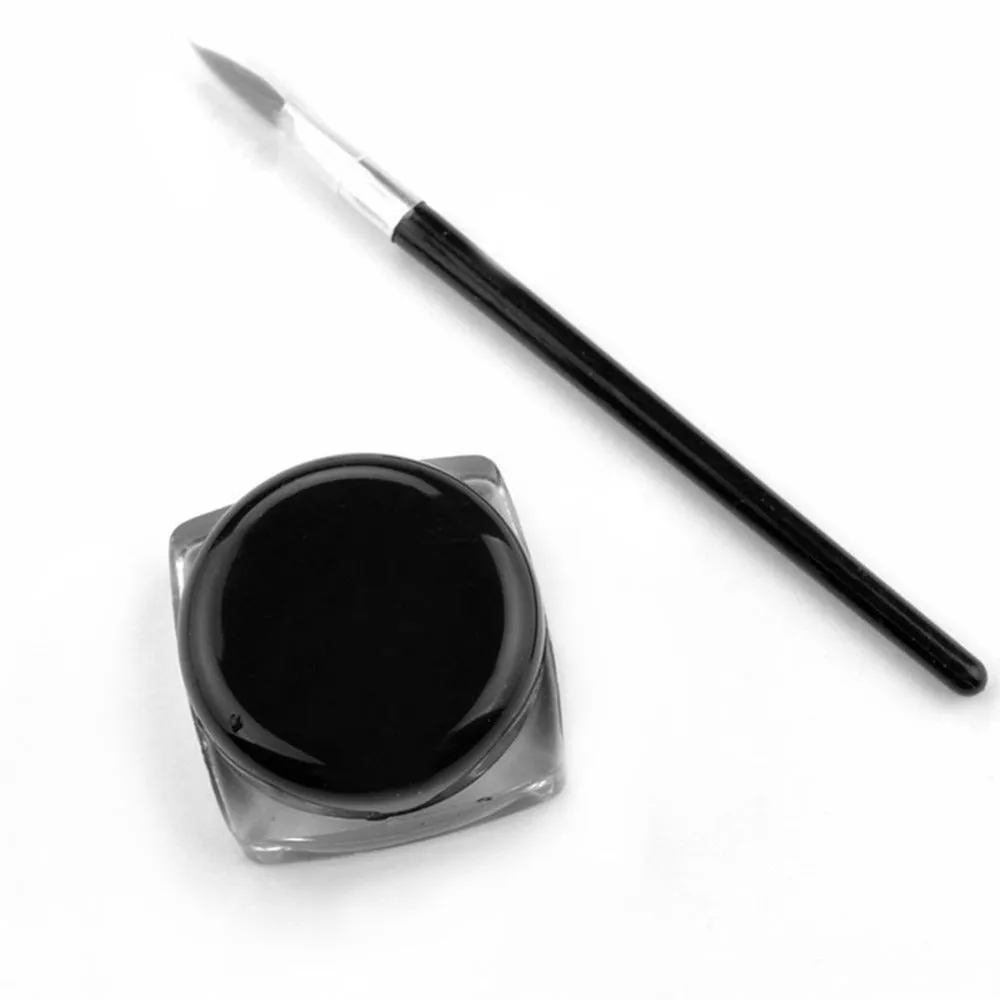 Black Waterproof Eyeliner cream Make Up Beauty Comestics Long-lasting Eye Liner gel Makeup Tools for eyeshadow with brush