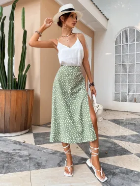 Boho Floral Slit Skirt