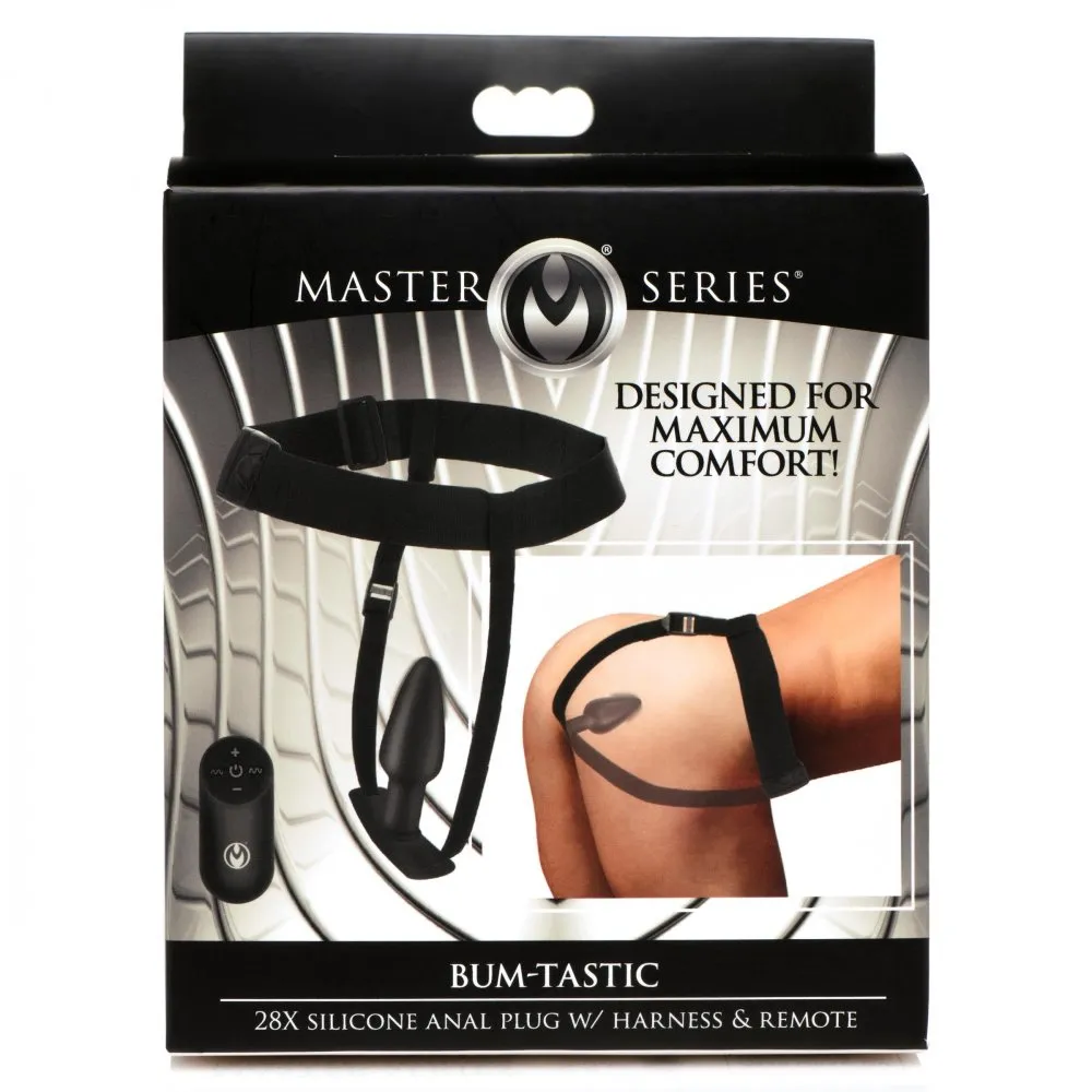 Bum-Tastic 28X Silicone Anal Plug w/ Harness & Remote Control