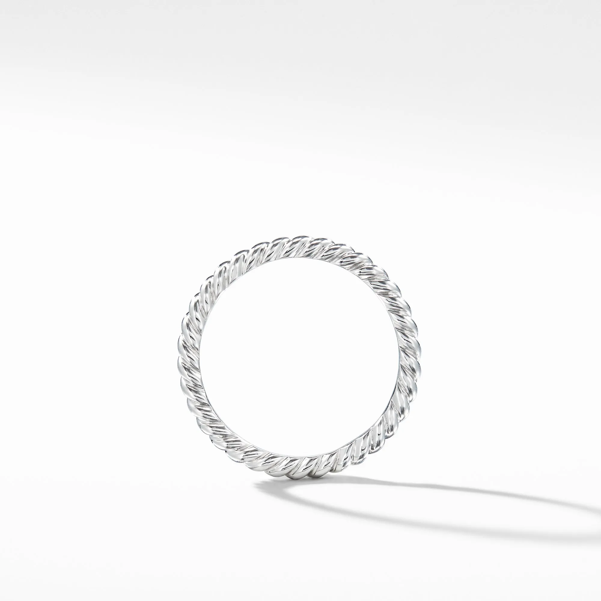 Cable 2mm Band Ring in Platinum, Size 7