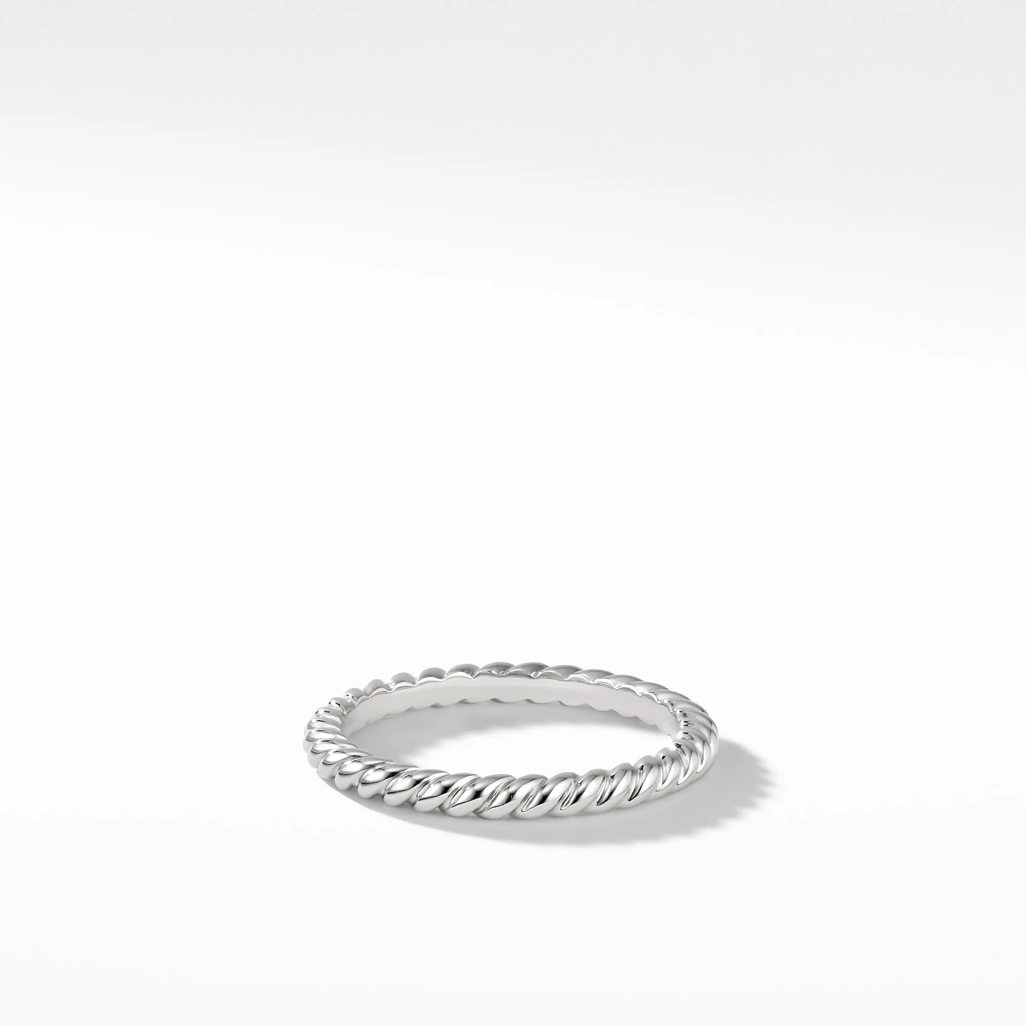 Cable 2mm Band Ring in Platinum, Size 7