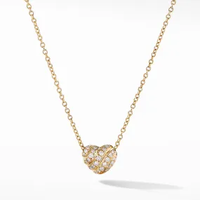 Cable Collectibles® Heart Pendant in 18K Yellow Gold with Pavé Diamonds