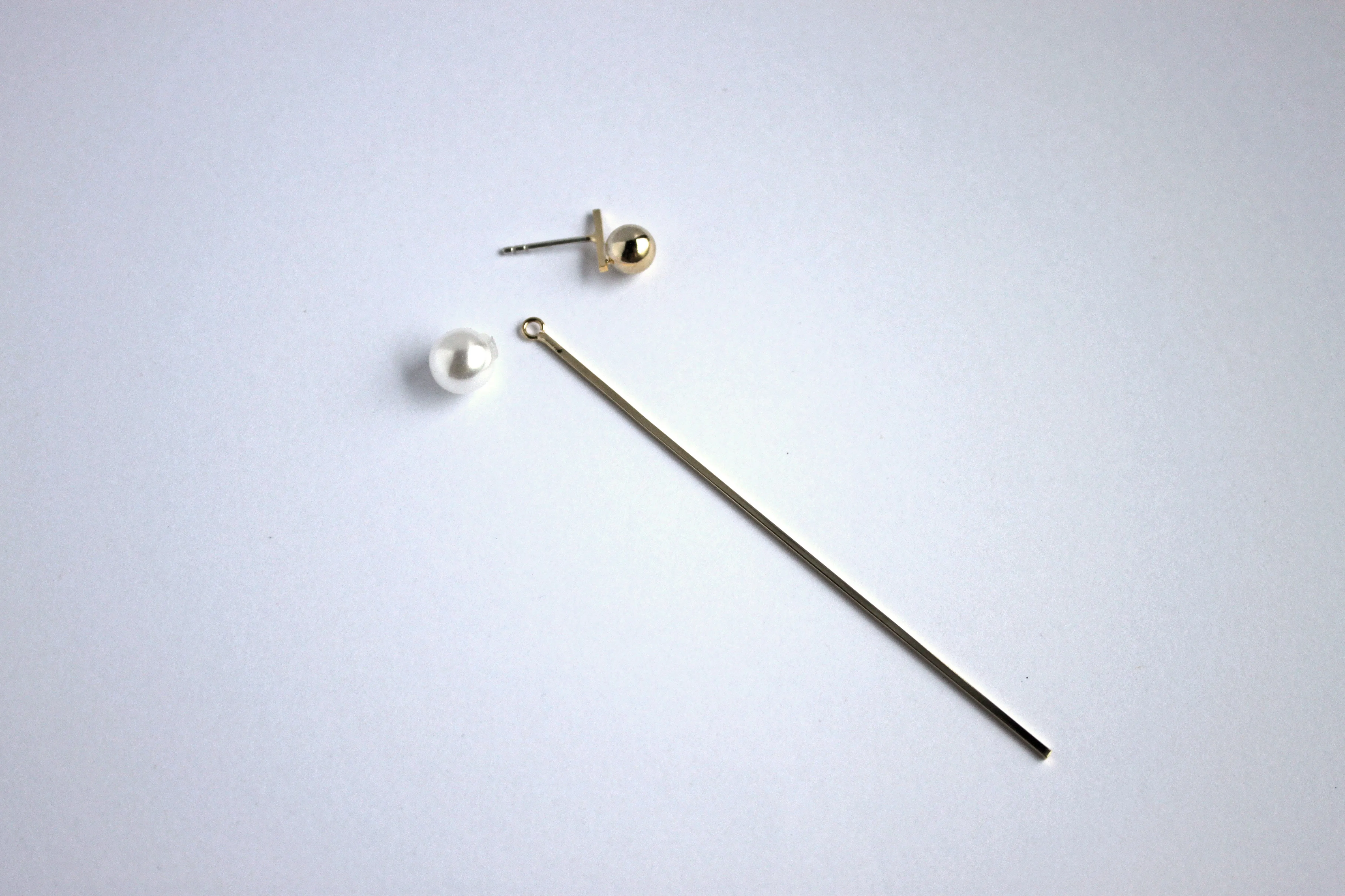 CABO | Earring | Water Ball Pearl Stick One Earrings - Gold / Silver