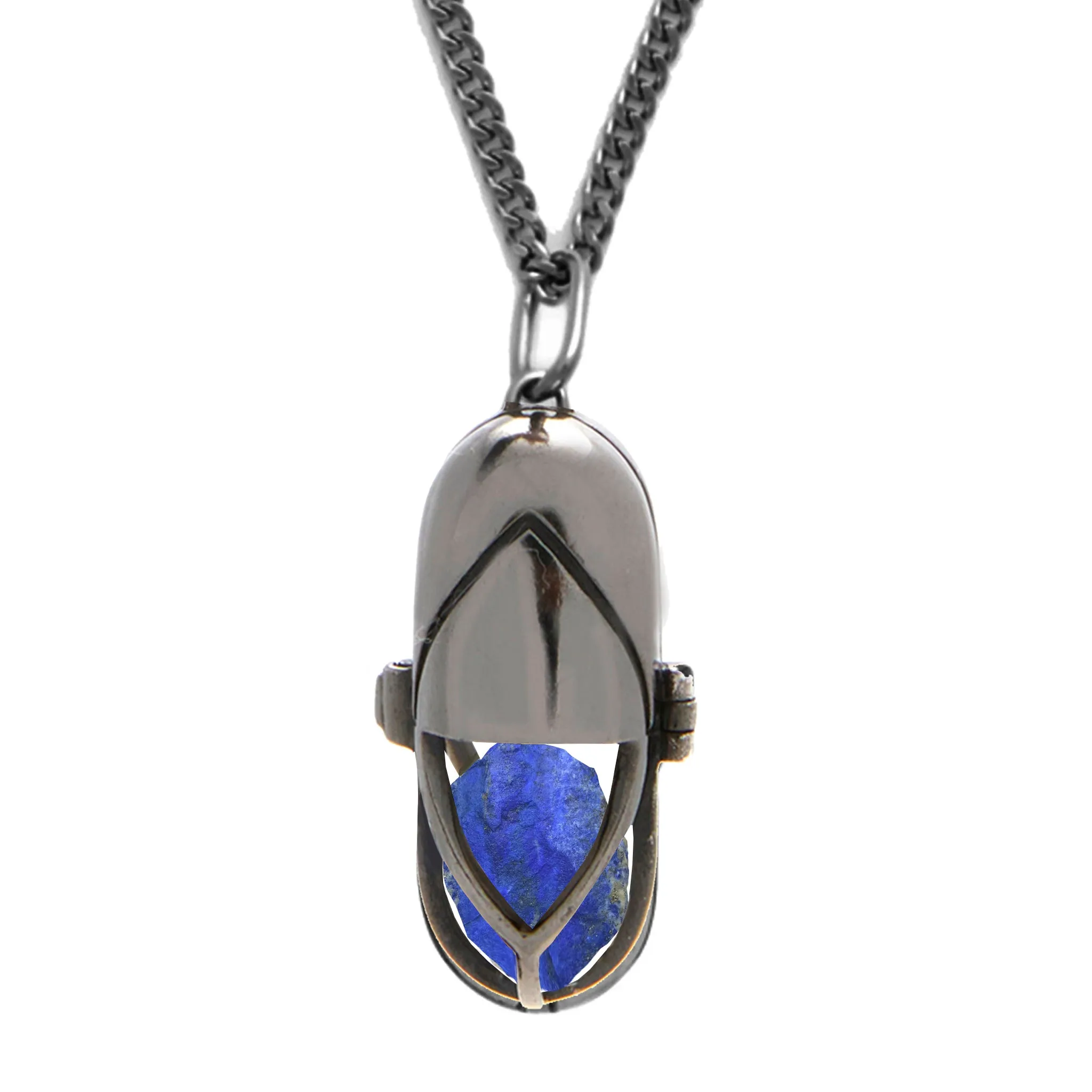 Capsule Black Pendant - Black Rhodium Plated Sterling Silver