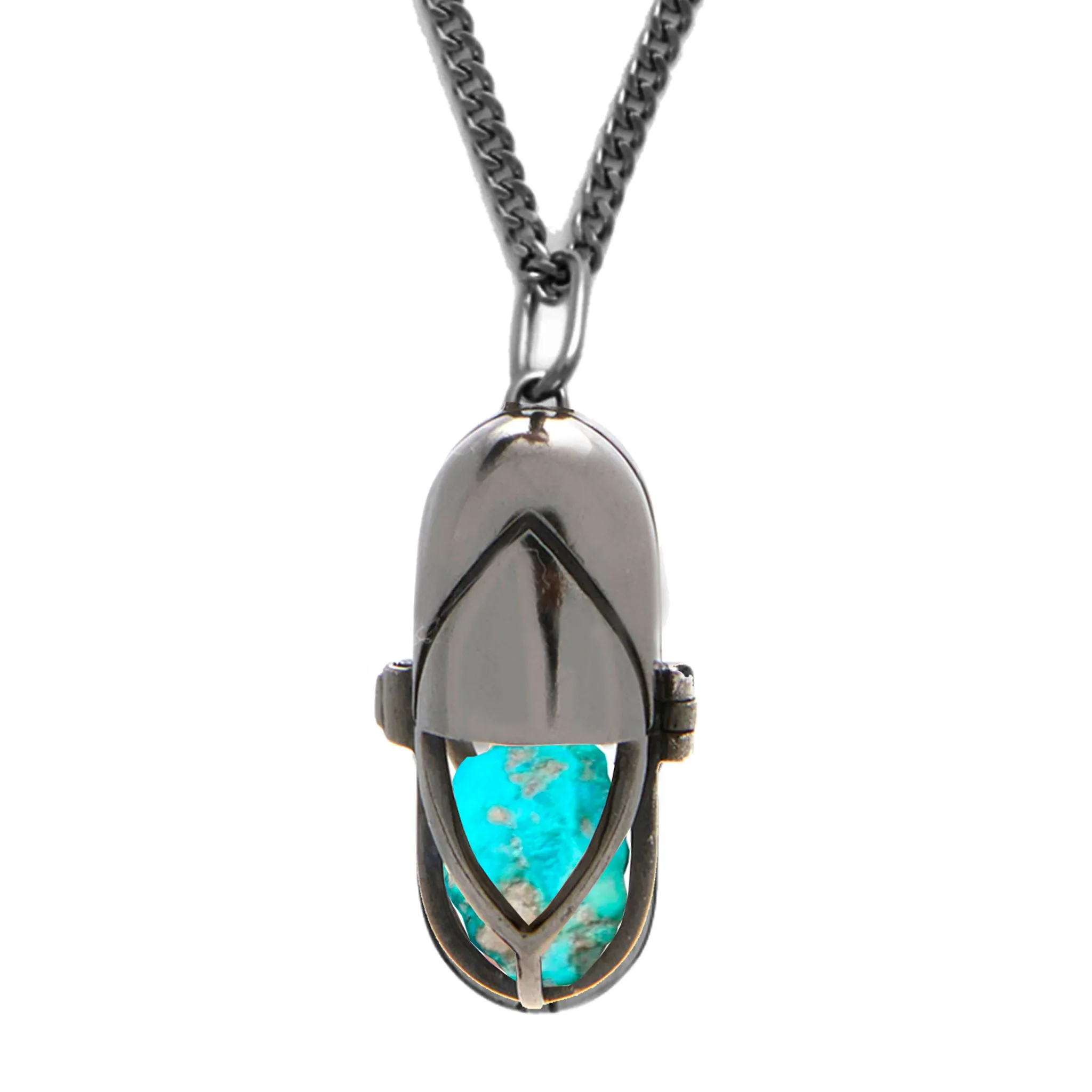 Capsule Black Pendant - Black Rhodium Plated Sterling Silver