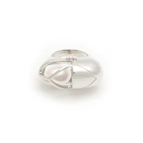 Capsule Pearl Ring - Sterling Silver