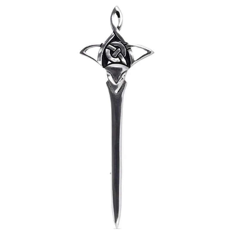 Celtic Twist Pewter Kilt Pin - Polished