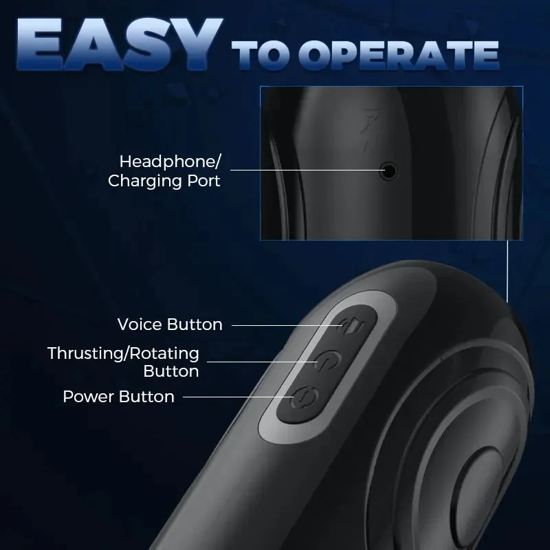 Chainsaw 7 Thrusting Rotation Male Masturbator with Suction Base