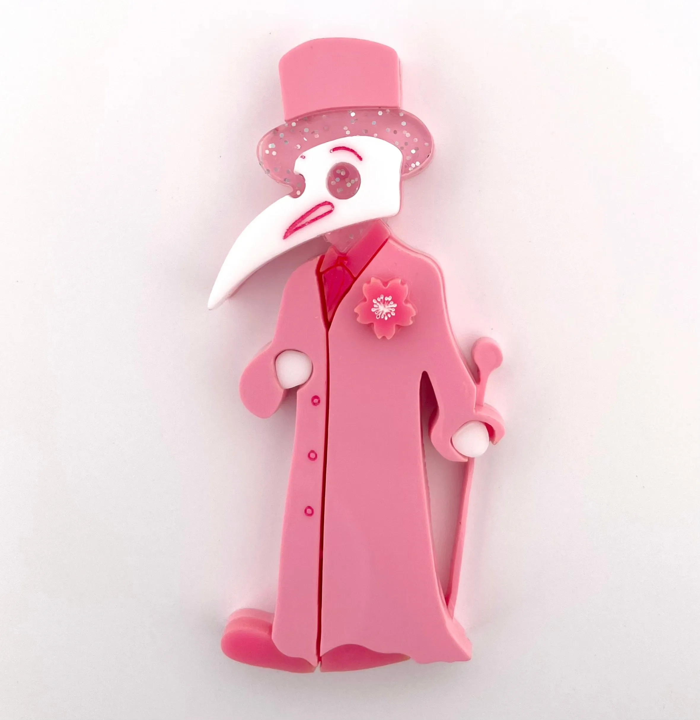 Cherry Blossom Male Plague Doctor - Brooch