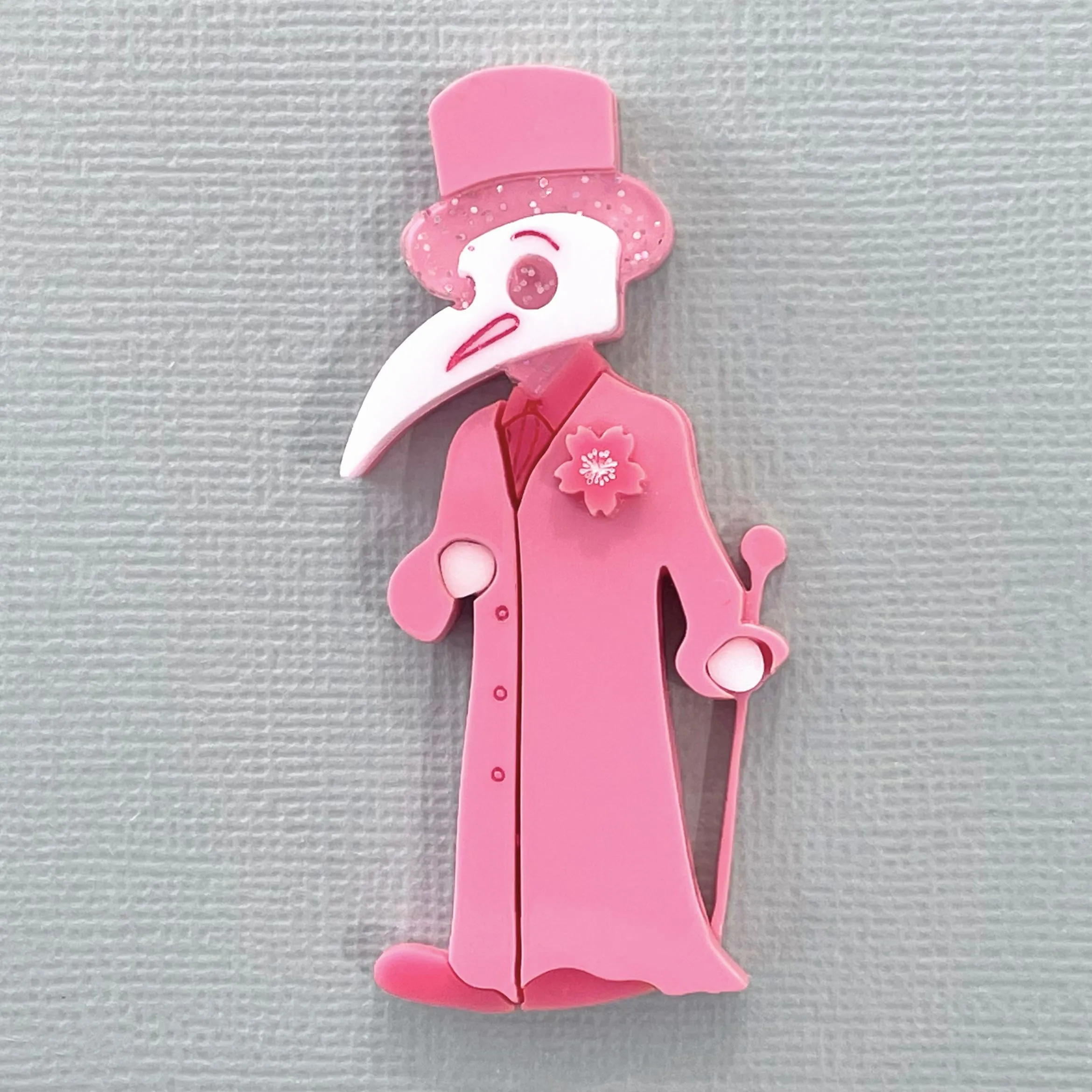 Cherry Blossom Male Plague Doctor - Brooch