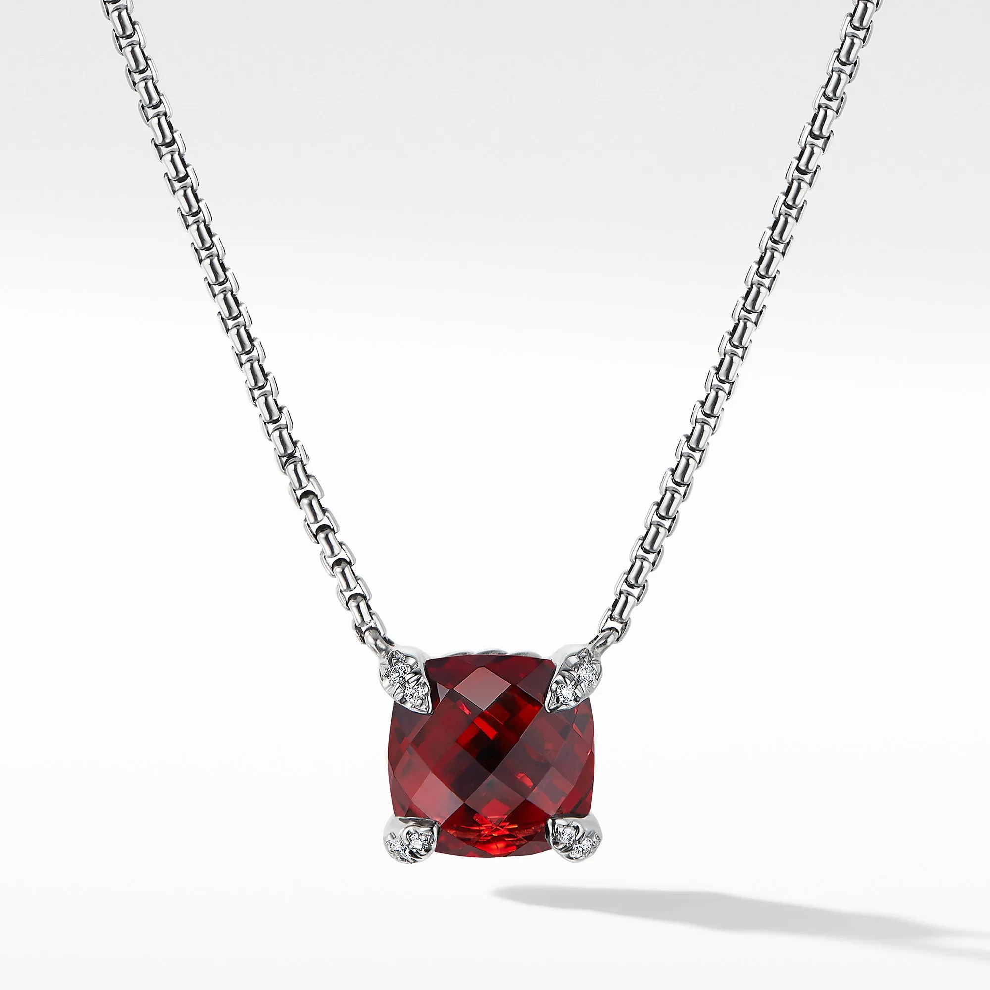 Châtelaine® Pendant Necklace with Rhodolite Garnet and Diamonds