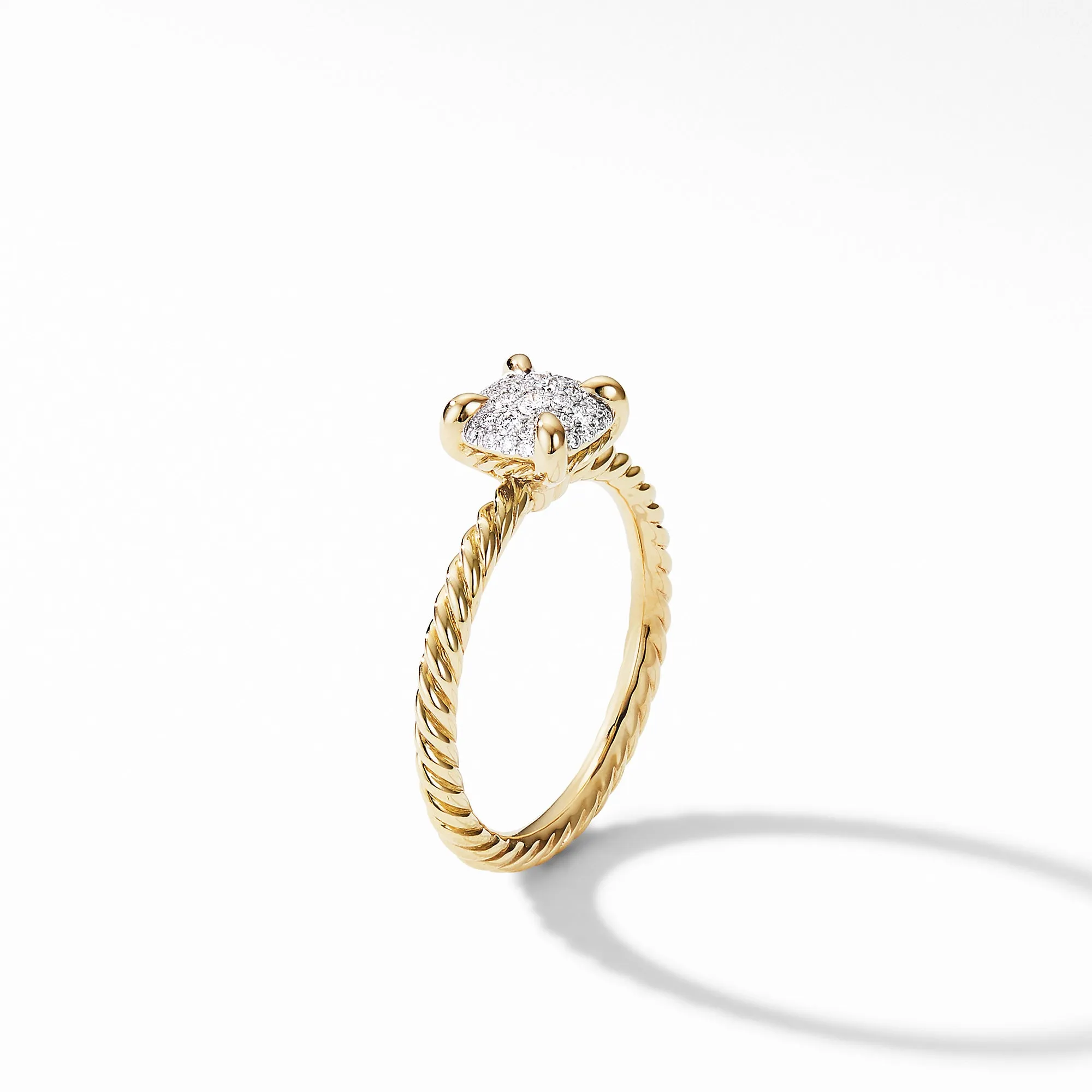 Châtelaine® Ring in 18K Yellow Gold with Full Pavé Diamonds, Size 6