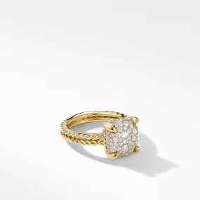 Châtelaine® Ring in 18K Yellow Gold with Pavé Diamonds, Size 6