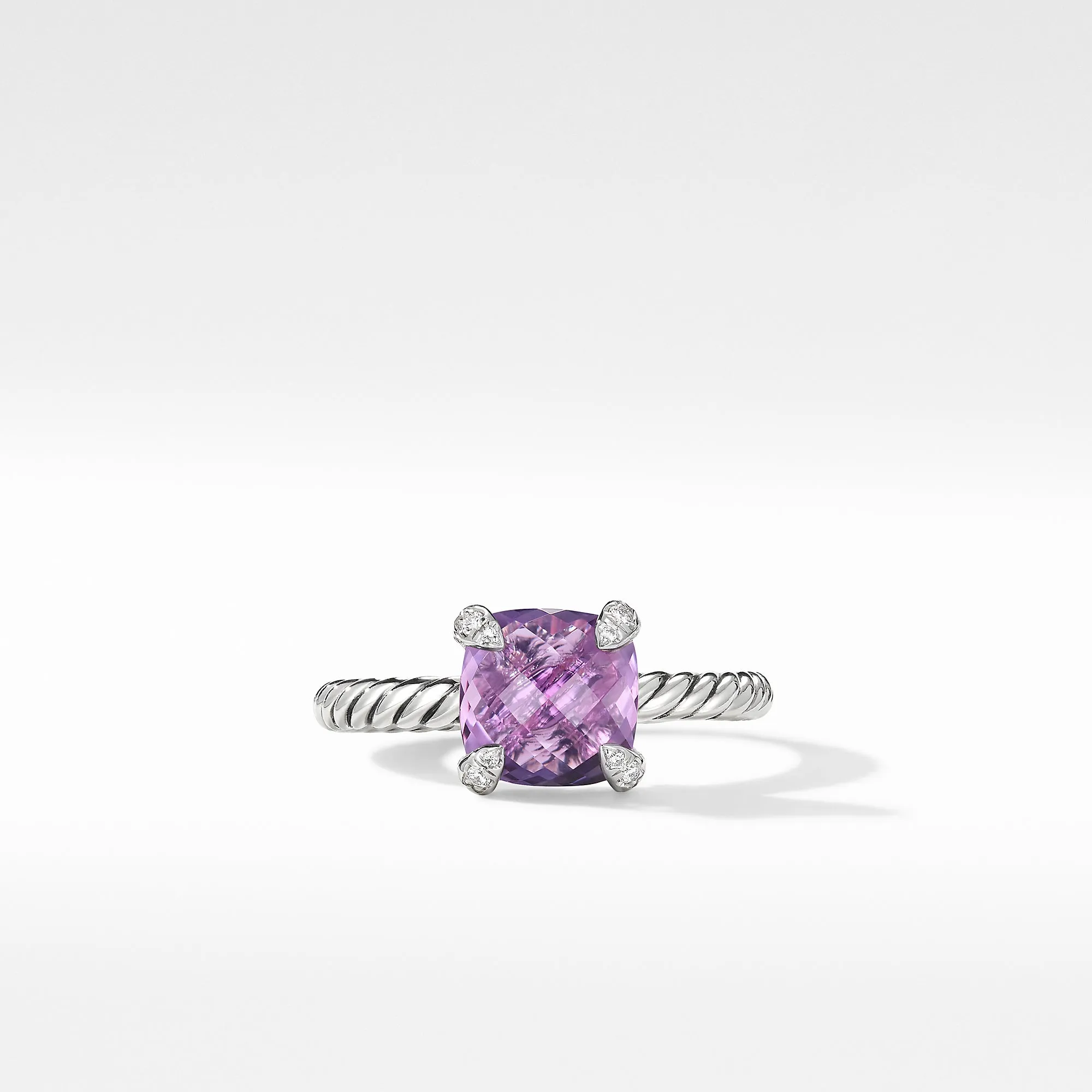 Châtelaine® Ring with Amethyst and Diamonds, Size 6