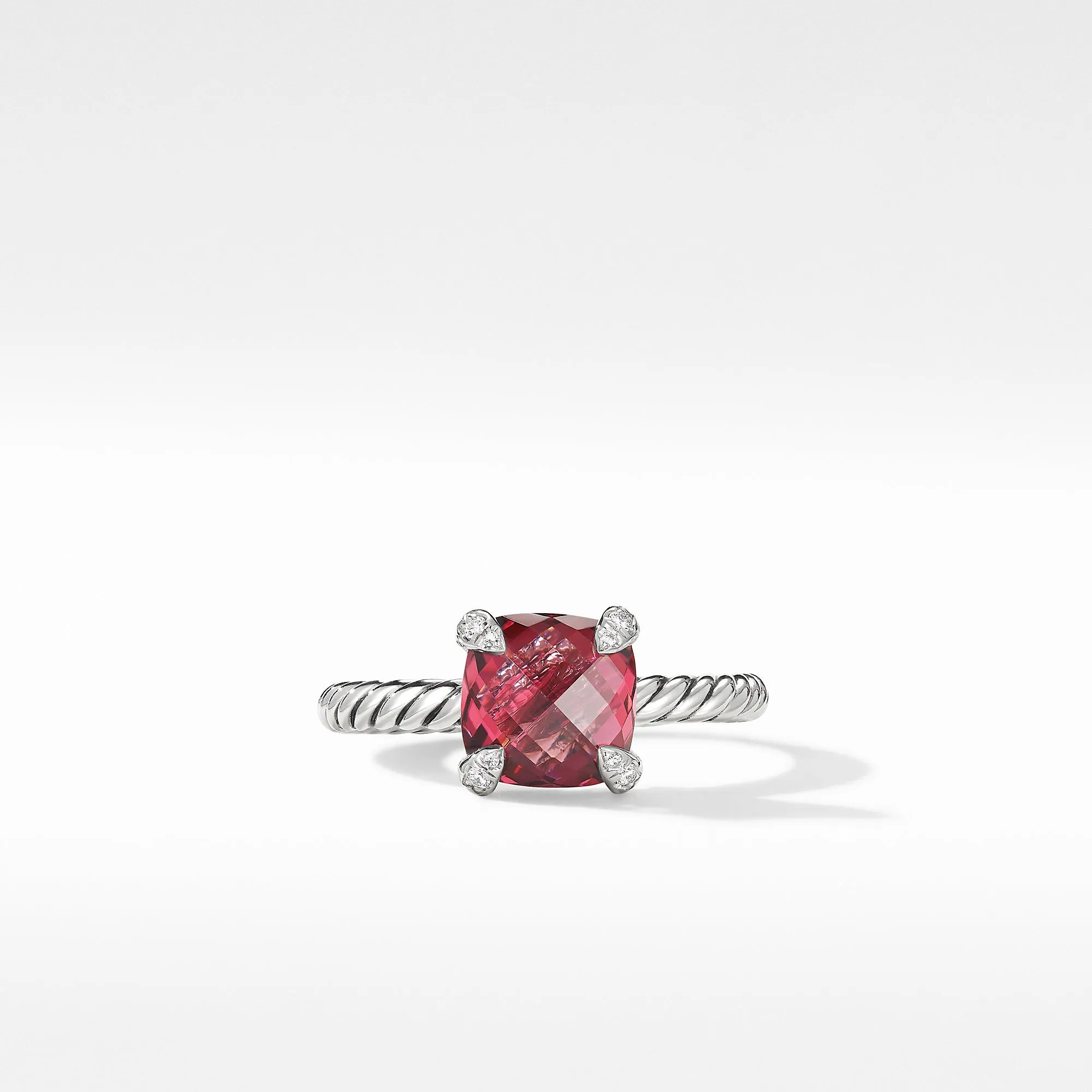 Châtelaine® Ring with Rhodolite Garnet and Diamonds, Size 5