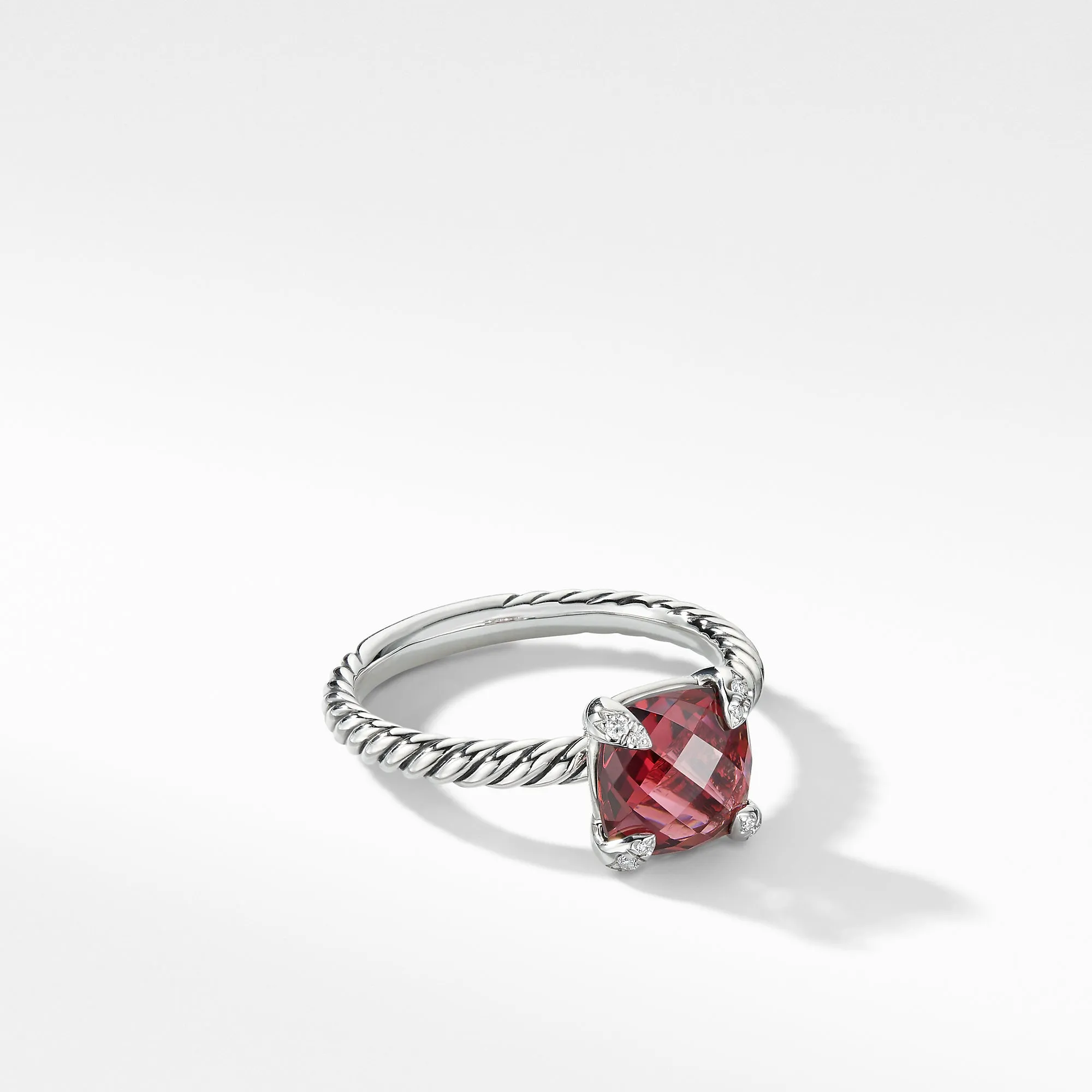 Châtelaine® Ring with Rhodolite Garnet and Diamonds, Size 6