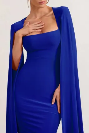 Club L Square Neck Midi Dress With Cape Sleeves