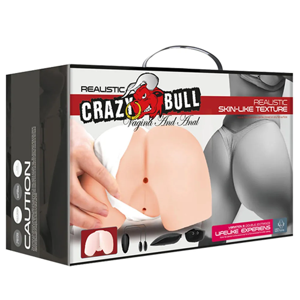 Crazy Bull Vibrating Vagina & Anal Masturbator - Skin-Like Texture