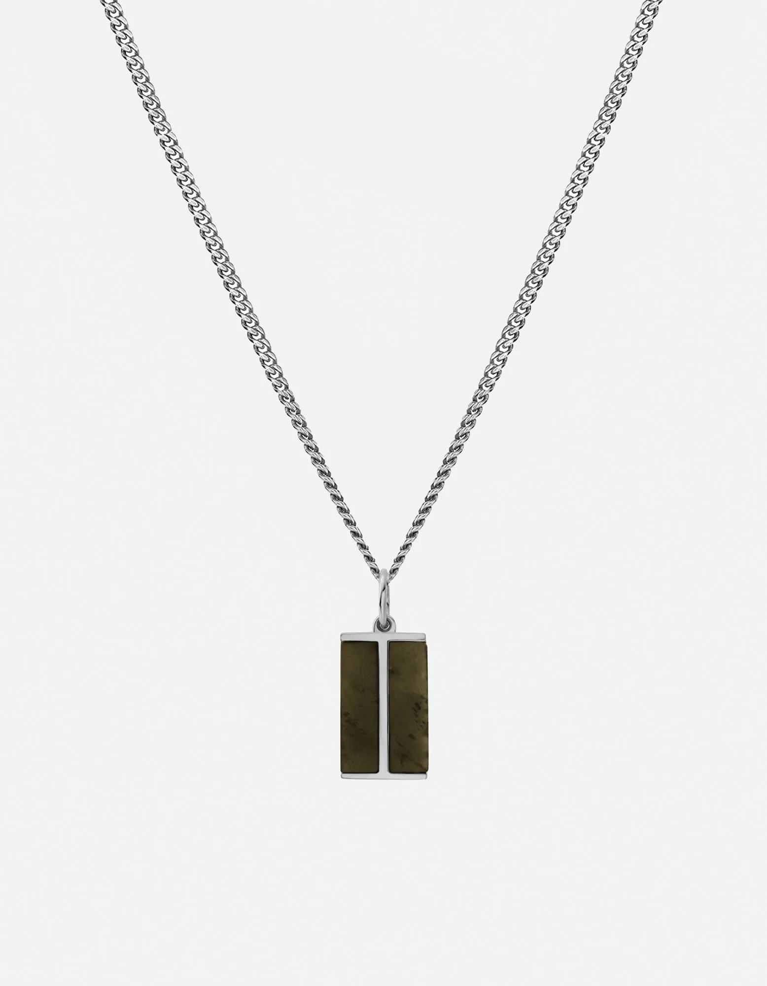 Duo Jasper Necklace, Sterling Silver