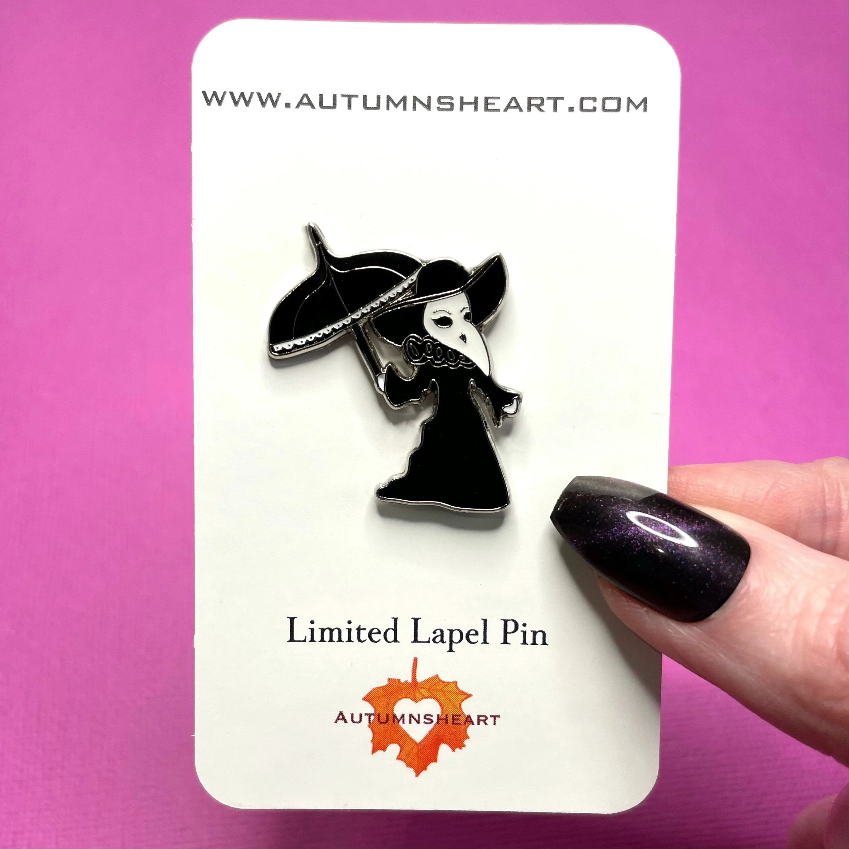 Elegant Female Plague Doctor enamel pin - Set of 4